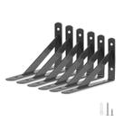 Suportes de prateleira Eau L Corner Brace, preto, 15 x 9 cm, 30 kg, pacote com 6