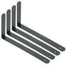Suportes de prateleira flutuantes Alise Black Stainless Steel (pacote com 4)