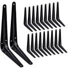 Suportes de prateleira Janyang, pacote com 20 cm, metal preto pesado Suportes de prateleira Janyang, pacote com 20 cm, metal preto pesado