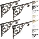 Suportes de prateleira khtumeware barroco 20 cm, prata antiga, 4 peças