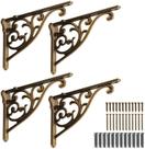 Suportes de prateleira Khtumeware ornamentados decorativos em latão antigo de 25 cm Suportes de prateleira Khtumeware ornamentados decorativos em latão antigo de 25 cm