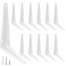Suportes de prateleira Suiwotin 6x5cm Heavy Duty L Bracket 12 unidades brancas