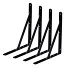 Suportes de prateleira WINKER, pacote com 4, Heavy Duty Metal L, 28x20cm, pretos