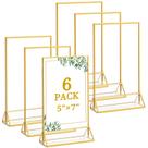 Suportes de sinalização Floroom Clear Acrylic de 5 x 7 polegadas, pacote com 6 unidades com suporte