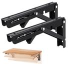 Suportes Dobráveis para Prateleira ZLQHHYL Carga máx. 263 kg 26 cm Preto Suportes Dobráveis para Prateleira ZLQHHYL Carga máx. 263 kg 26 cm Preto