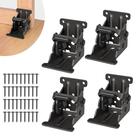 Suportes dobráveis Spiglamm Self-Lock Hinge, pacote com 4 unidades, preto