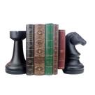 Suportes para livros decorativos jinhuoba Chess Black Resin 1,6 kg 18x10x18cm