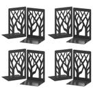 Suportes para livros VFINE Metal Tree Design pretos, 8 peças para prateleiras