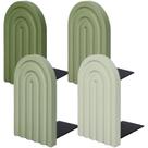 Suportes para livros Whaline Arch Wood Back to School Verde Sálvia (4 unidades)