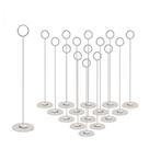 Suportes para números de mesa de aço Urban Deco 16PK, 30 cm, prata fosca