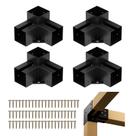 Suportes para pérgola XYADX 4 unidades, 3 vias, 3,7 x 3,7 pol., aço