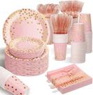 Suprimentos de festa AIRE 350 unidades rosa e dourado para 50 convidados