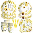 Suprimentos de festa APOWBLS Bee 1st Birthday Bumble Theme 24 Serv