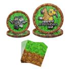 Suprimentos de festa Blue Orchards Pixel Warrior 60 peças