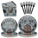 Suprimentos de festa: Castelo Medieval Greenciano para crianças serve 24