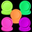Suprimentos de festa em néon APUXXJUPA Glow in the Dark Plates x50