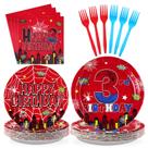 Suprimentos de festa Grencian Spider, 3º aniversário para meninos, 96 unidades
