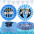 Suprimentos de festa HAPPARTY Boss Birthday servindo 24 convidados