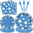 Suprimentos de festa Justforjoyful Daisy Birthday Serve 24 Blue Suprimentos de festa Justforjoyful Daisy Birthday Serve 24 Blue