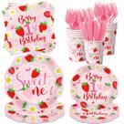 Suprimentos de festa OGMOGKW Berry First Birthday Girl 150 unidades Suprimentos de festa OGMOGKW Berry First Birthday Girl 150 unidades