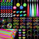 Suprimentos de festa que brilham no escuro TSDATOWR com luz LED 290 unidades Suprimentos de festa que brilham no escuro TSDATOWR com luz LED 290 unidades
