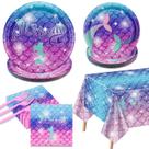 Suprimentos de festa: sereia, decorações de aniversário, serve 20 pessoas - PTECDROTS