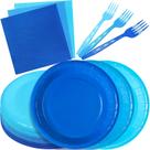 Suprimentos de festa WXLDGHQ Dusty Blue Pratos e guardanapos x35 Suprimentos de festa WXLDGHQ Dusty Blue Pratos e guardanapos x35