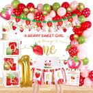 Suprimentos de festa YSHMFEUX Strawberry para decoração de 1º aniversário