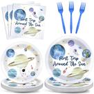 Suprimentos de festa ZOIIWA First Trip Around the Sun Birthday 200 unidades