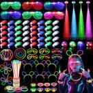 Suprimentos para festas brilham no escuro 128 unidades com óculos LED e muito mais