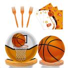 Suprimentos para festas de basquete BQK: 96 unidades, pratos e guardanapos