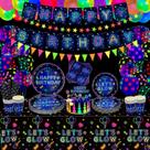 Suprimentos para festas Dvaorc Let's Glow Neon Blacklight Party 238 unidades
