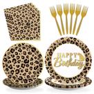 Suprimentos para festas, grencian cheetah print, serve 24 pessoas Suprimentos para festas, grencian cheetah print, serve 24 pessoas