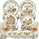 Suprimentos para festas Kinovo Woodland Baby Shower 50 convidados