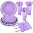 Suprimentos para festas, pratos e guardanapos de papel Xiangqu Lavender 175 unidades Suprimentos para festas, pratos e guardanapos de papel Xiangqu Lavender 175 unidades