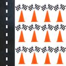 Suprimentos para festas YOELVN Racing Traffic Cones com bandeiras 38 unidades