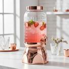 Suqueira 3,6L C/ Suporte Rose Gold Luxo Torneira Suco Festa