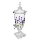 Suqueira com Pé e Tampa Lavanda Hand Painting 2L Cristal - Lyor