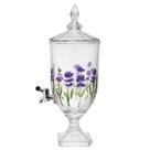 Suqueira com Pé e Tampa Lavanda Hand Painting 4,5L Cristal Lyor