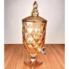 Suqueira cristal 4,5 l dourada diamond dispenser de vidro