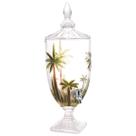 Suqueira de cristal ecológico com pé e tampa palm tree handpaint 4 litros