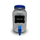 Suqueira de vidro capacidade de 3 litros cor azul