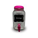 Suqueira de vidro capacidade de 3 litros cor pink