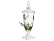 Suqueira Dispenser Para Bebida de Cristal Com Pé e Tampa Palm Tree 2 Litros - Wolff