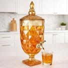 Suqueira Vidro 5L Diamond Dourada Com Torneira Dispenser Bebidas Festa Luxo Suqueira Vidro 5L Diamond Dourada Com Torneira Dispenser Bebidas Festa Luxo