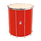 Surdo timbra 20x60cm vermelho c/aro cromado pele animal 10af Surdo timbra 20x60cm vermelho c/aro cromado pele animal 10af