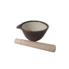 Suribachi Tigela Socar Misturar Triturar 7,5cm Com Pilão Casa Cozinha Gastronomia