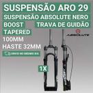 Suspensão Absolute Aro 29 Suspensão Aro 29 Absolute Nero Boost Suspensão 100mm Haste de 32mm