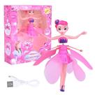 Suspensão de indução Flying Fairy Doll Gesture rosa com USB