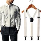 Suspensório Liso Branco - Ideal para Fantasias e Trajes
